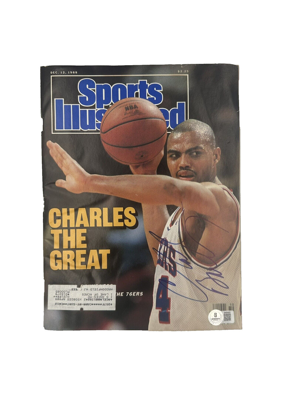 Charles Barkley Signed Sports Illustrated 12/12/1988 Issue NBA 76ers Beckett COA
